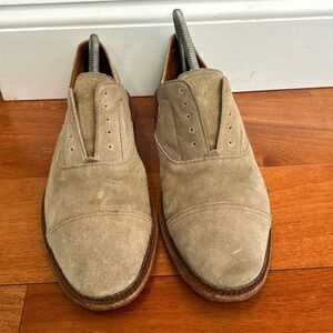 Frye Shoes Suede Paul Bal Ash Oxford Mens slip on Cap Toe size 9.5D